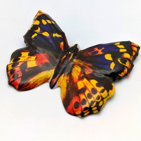 Multi-Color 2" Tin Butterfly Pin - Picture 2 of 6